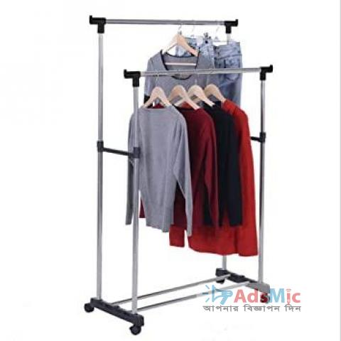 Double Pole Clothes Hanger/Rack - Stainless Steel