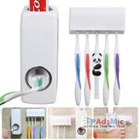 Automatic Toothpaste Dispenser & Toothbrush Holder Set