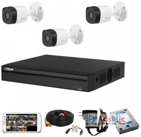 CCTV Package Dahua 4 Channel DVR 4 Pcs Full HD Camera