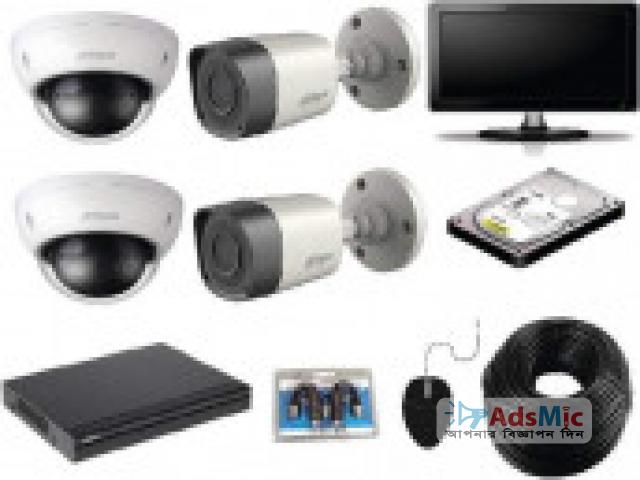 CCTV Package Dahua DH-HCVR4104HS 4-CH DVR 3 Pcs Camera