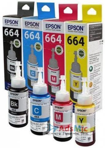 Epson 664 4-Pcs Set Original Printer Color Ink Bottle Refill